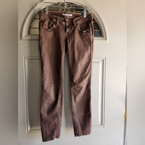 RICH And SKINNY Womens Tan Brown Skinny Jeans Sz 26 Pockets Made In USA Cotton